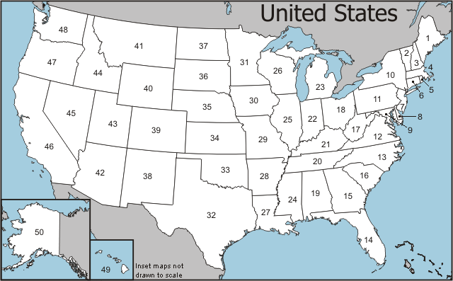Outline map of the United States