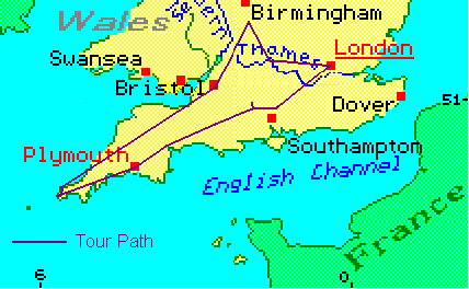 Map of routes traveled