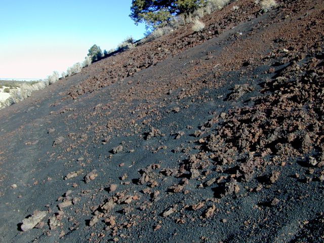 The lower exterior slope of Strawberry Crater