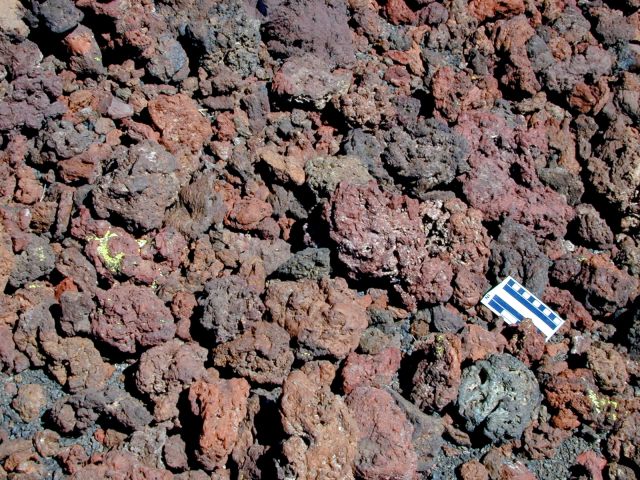 Closer view of the lower exterior slope of Strawberry Crater