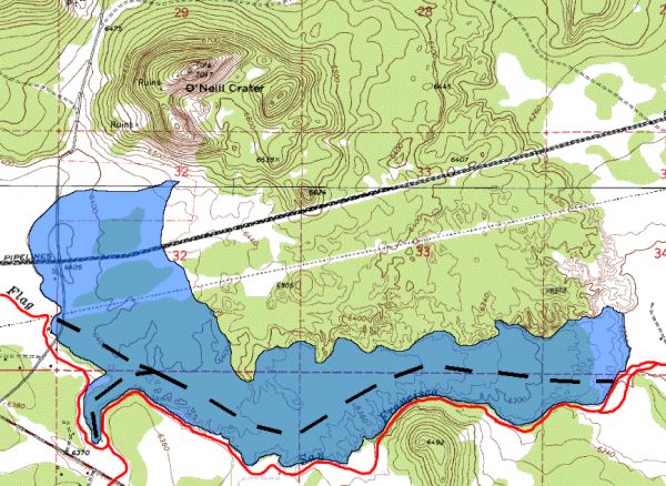 Map showing the distribution of the first lava flow unit